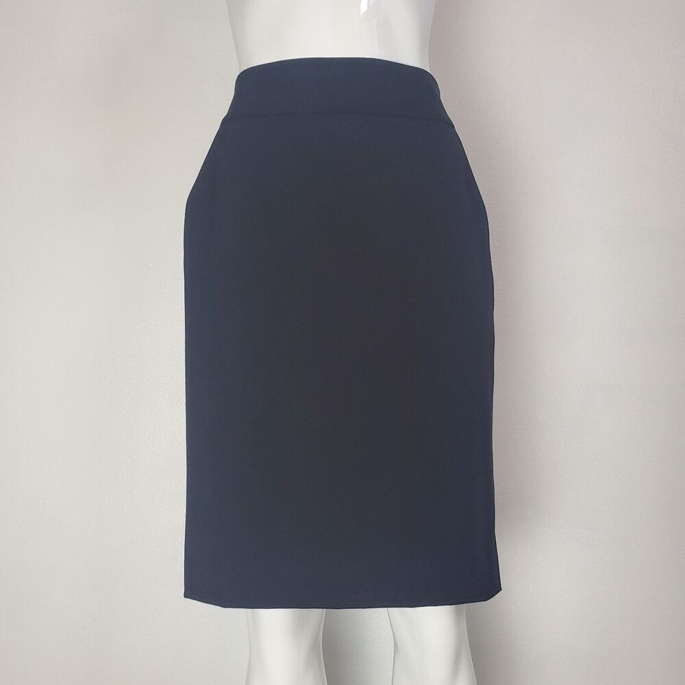 NEW Eileen Fisher Black Silk Blend Pencil Skirt